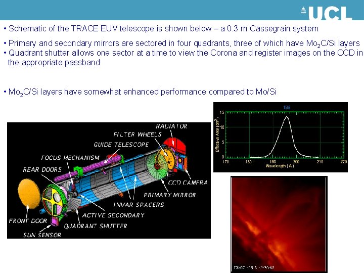  • Schematic of the TRACE EUV telescope is shown below – a 0.