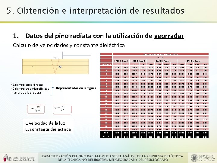 5. Obtención e interpretación de resultados 1. Datos del pino radiata con la utilización