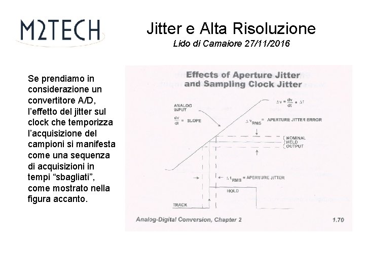 Jitter e Alta Risoluzione Lido di Camaiore 27/11/2016 Se prendiamo in considerazione un convertitore