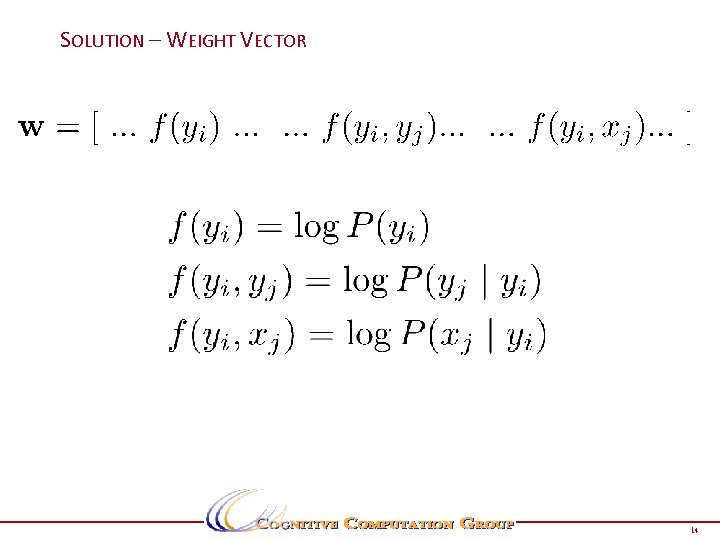 SOLUTION – WEIGHT VECTOR 14 