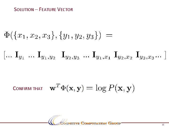 SOLUTION – FEATURE VECTOR CONFIRM THAT 15 