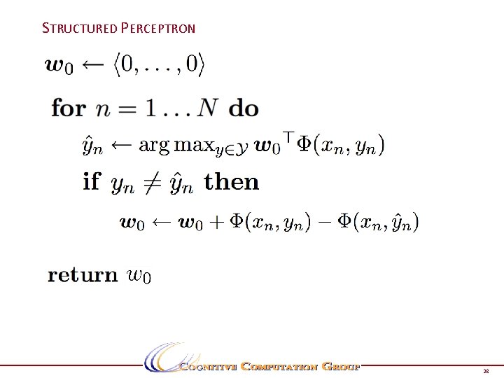 STRUCTURED PERCEPTRON 28 STRUCTURED PERCEPTRON 28