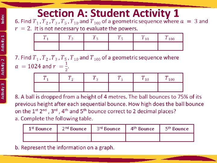 Index Activity 3 Activity 2 Activity 1 Section A: Student Activity 1 1 st