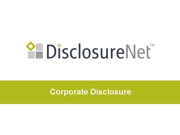 Corporate Disclosure 
