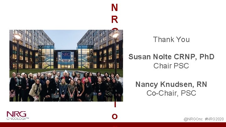 N R G O n c o l o Thank You Susan Nolte CRNP,