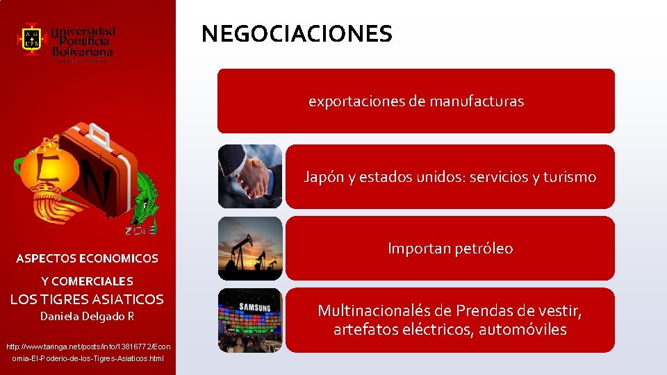 NEGOCIACIONES. exportaciones de manufacturas Japón y estados unidos: servicios y turismo ASPECTOS ECONOMICOS Importan