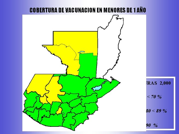 COBERTURA DE VACUNACION EN MENORES DE 1 AÑO Área de Salud OPV 3 COBERTURAS