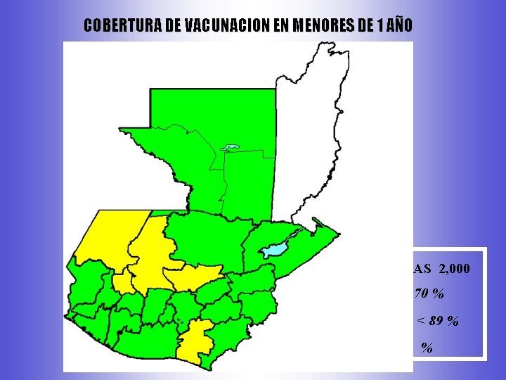 COBERTURA DE VACUNACION EN MENORES DE 1 AÑO Área de Salud BCG COBERTURAS 2,