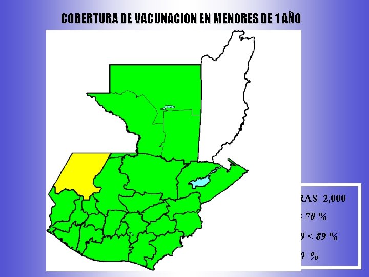 COBERTURA DE VACUNACION EN MENORES DE 1 AÑO Área de Salud DPT 3, COBERTURAS