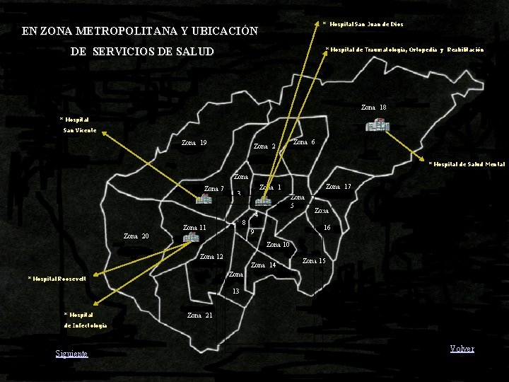 * Hospital San Juan de Dios EN ZONA METROPOLITANA Y UBICACIÓN DE SERVICIOS DE