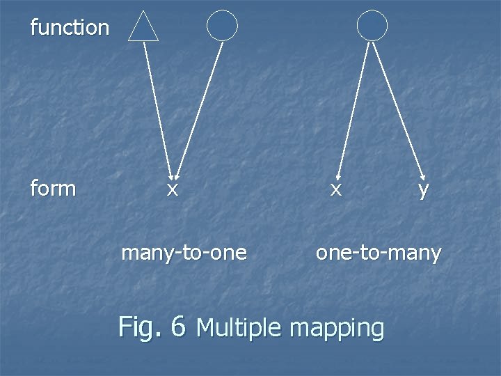 function form x many-to-one x y one-to-many Fig. 6 Multiple mapping 