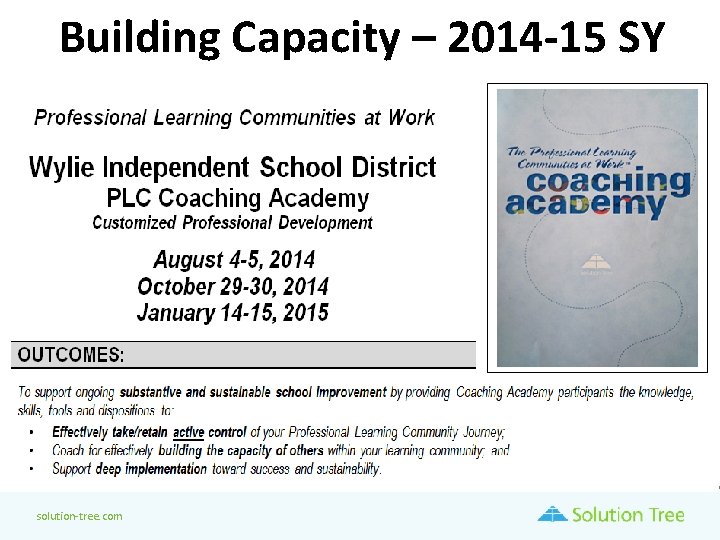 Building Capacity – 2014 -15 SY solution-tree. com Building Capacity – 2014 -15 SY solution-tree. com