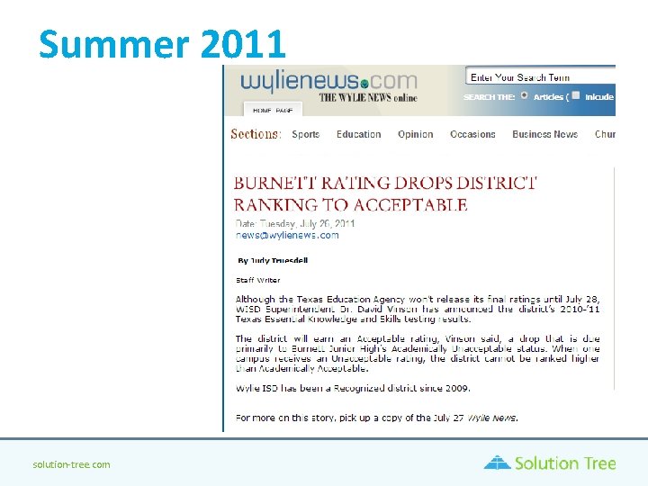 Summer 2011 solution-tree. com Summer 2011 solution-tree. com