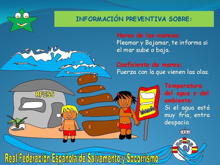 INFORMACIÓN PREVENTIVA SOBRE: Horas de las mareas: Pleamar y Bajamar, te informa si el