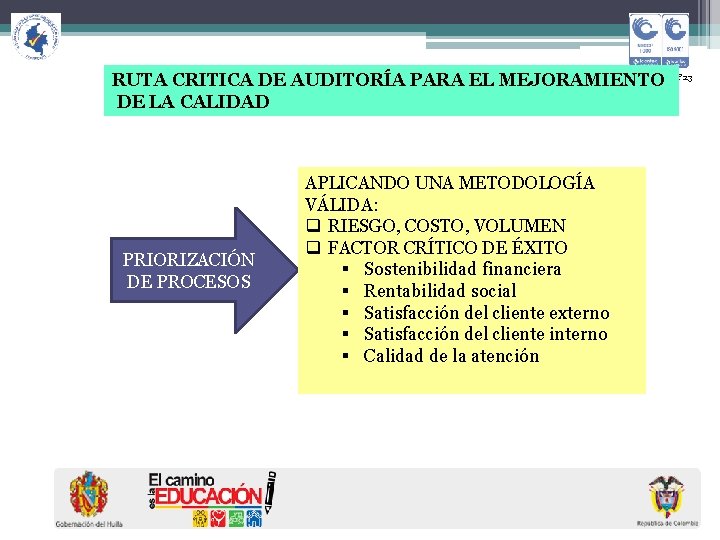  SGN-C 048 -F 23 RUTA CRITICA DE AUDITORÍA PARA EL MEJORAMIENTO DE LA