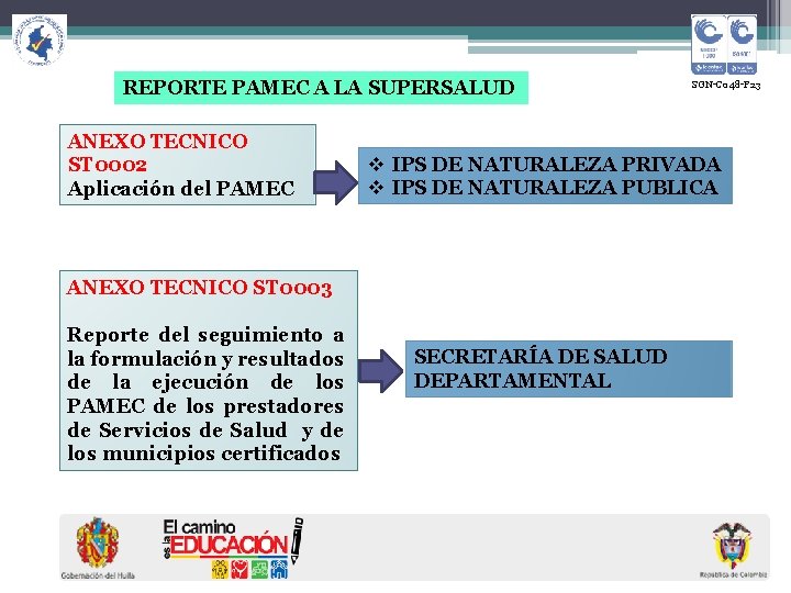 REPORTE PAMEC A LA SUPERSALUD ANEXO TECNICO ST 0002 Aplicación del PAMEC SGN-C 048