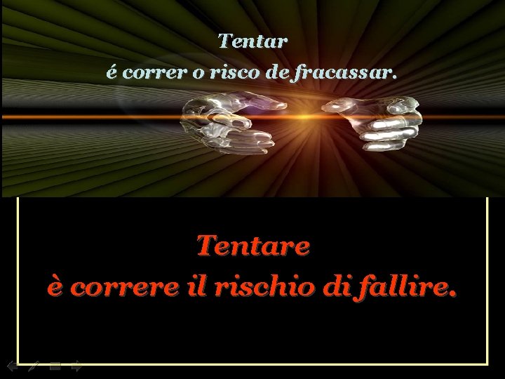 Tentar é correr o risco de fracassar. Tentare è correre il rischio di fallire.