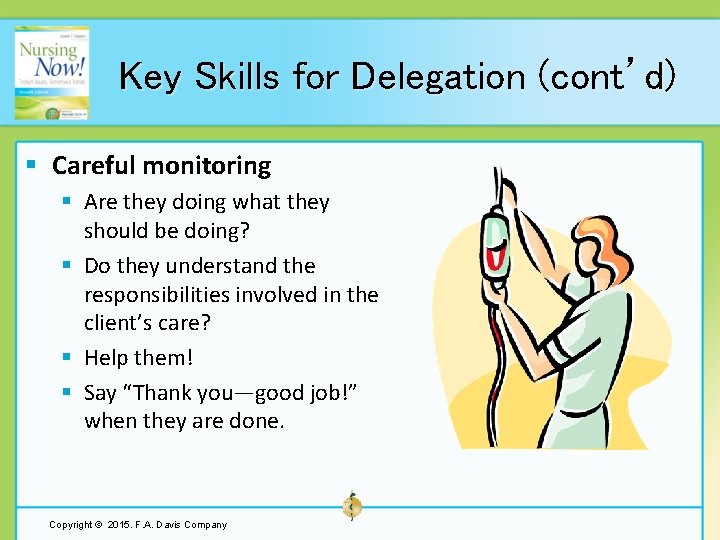 Key Skills for Delegation (cont’d) § Careful monitoring § Are they doing what they