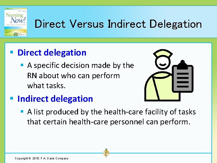 Direct Versus Indirect Delegation § Direct delegation § A specific decision made by the