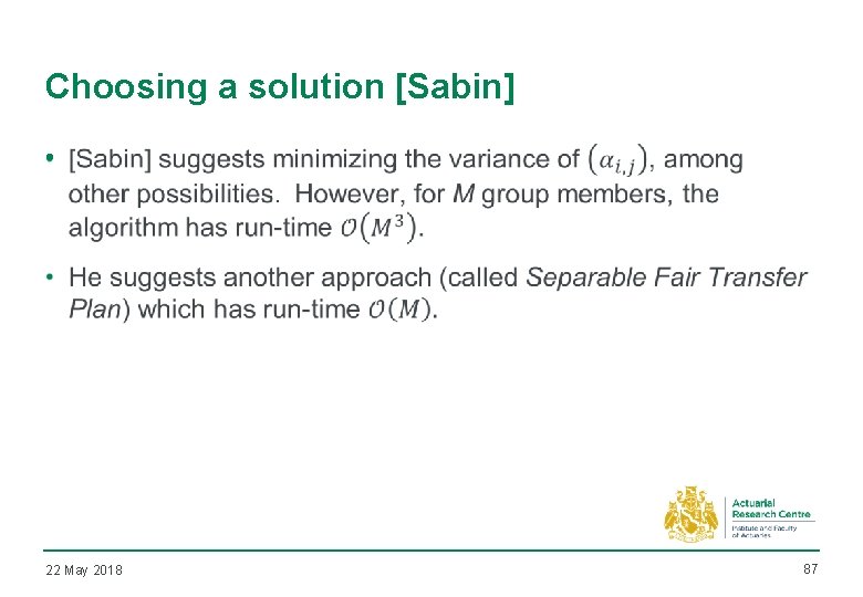 Choosing a solution [Sabin] • 22 May 2018 87 