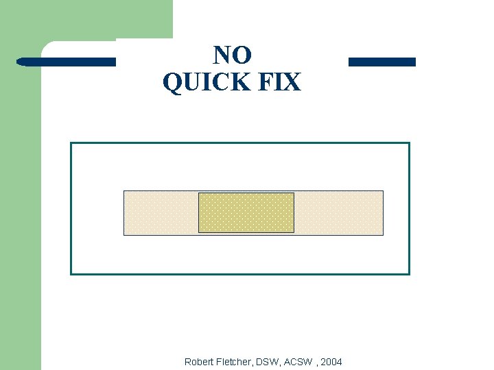 NO QUICK FIX Robert Fletcher, DSW, ACSW , 2004 