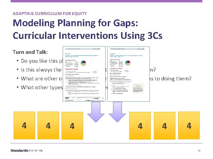 ADAPTING CURRICULUM FOR EQUITY Modeling Planning for Gaps: Curricular Interventions Using 3 Cs Turn