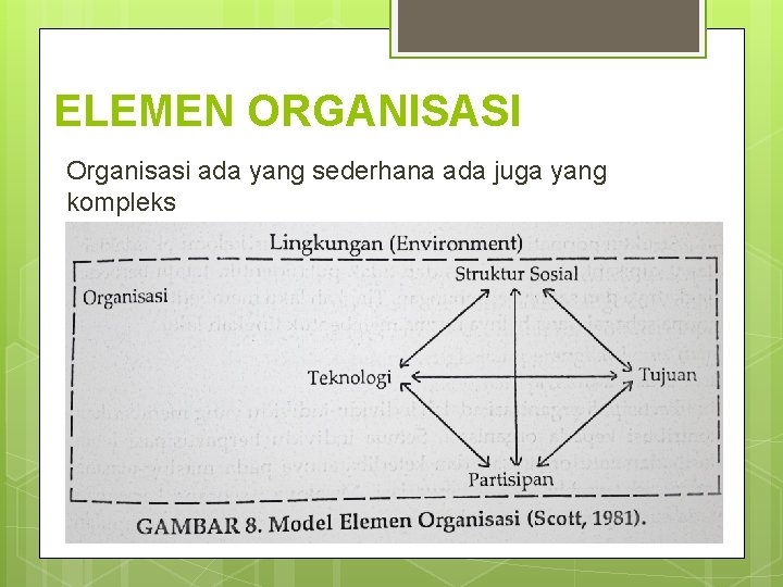 ELEMEN ORGANISASI Organisasi ada yang sederhana ada juga yang kompleks 