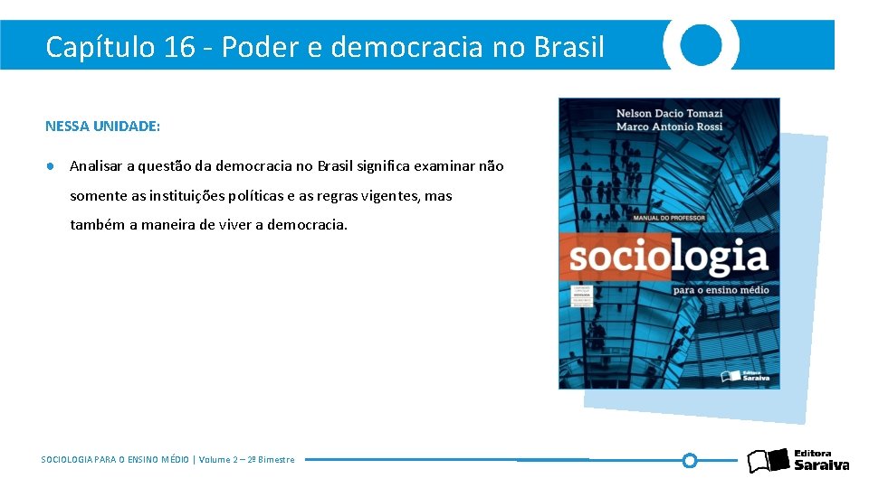 Capítulo 16 - Poder e democracia no Brasil NESSA UNIDADE: ● Analisar a questão