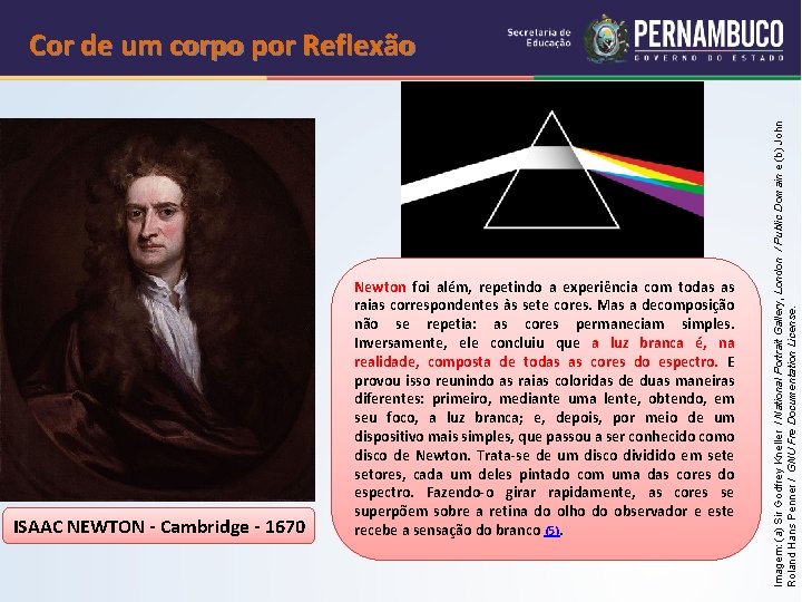 ISAAC NEWTON - Cambridge - 1670 Newton foi além, repetindo a experiência com todas