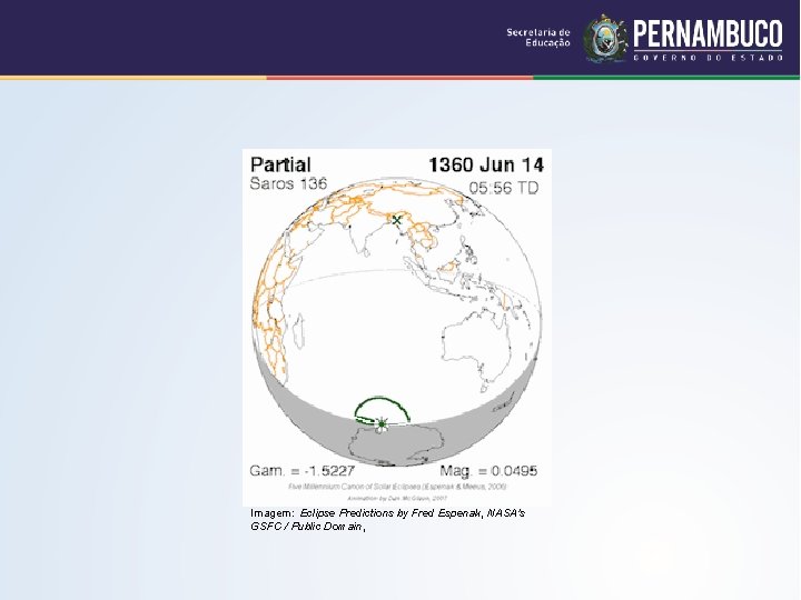 Imagem: Eclipse Predictions by Fred Espenak, NASA's GSFC / Public Domain, 