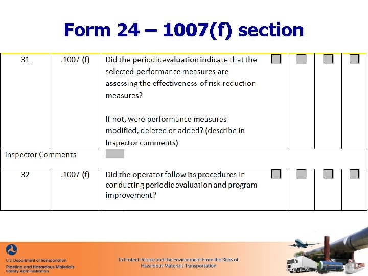 Form 24 – 1007(f) section 