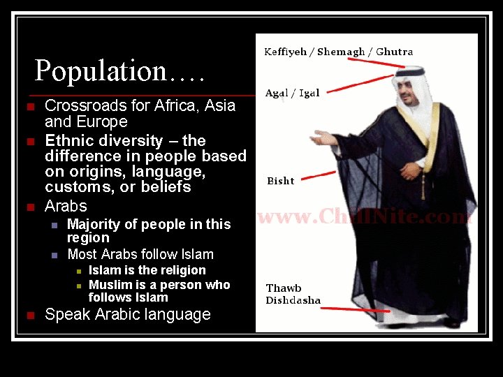 Population…. n n n Crossroads for Africa, Asia and Europe Ethnic diversity – the