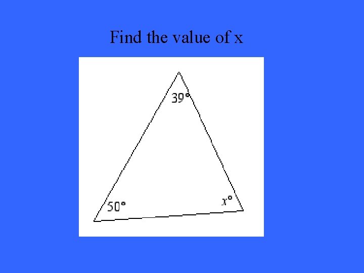Find the value of x 