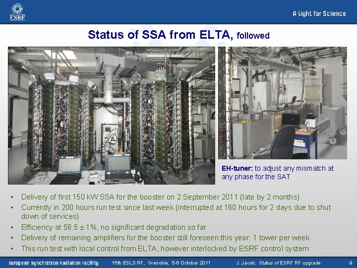 Status of SSA from ELTA, followed EH-tuner: to adjust any mismatch at any phase Status of SSA from ELTA, followed EH-tuner: to adjust any mismatch at any phase