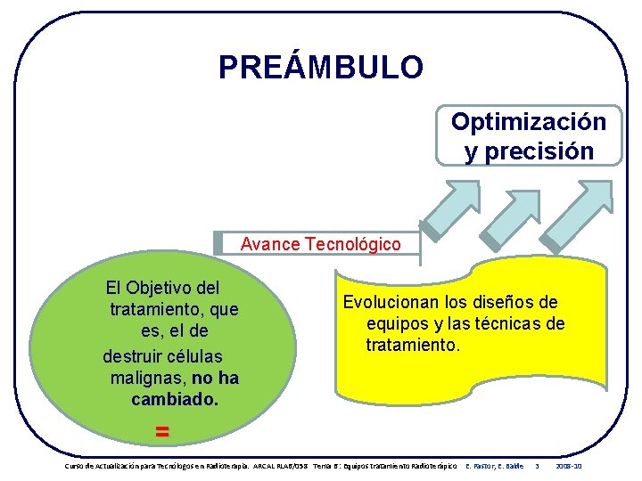 PREÁMBULO Optimización y precisión Avance Tecnológico El Objetivo del tratamiento, que es, el de PREÁMBULO Optimización y precisión Avance Tecnológico El Objetivo del tratamiento, que es, el de