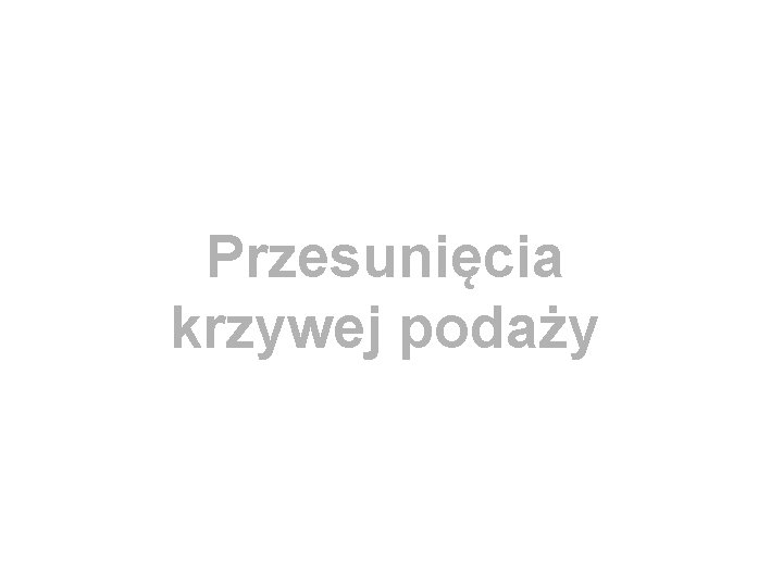 Przesunięcia krzywej podaży 