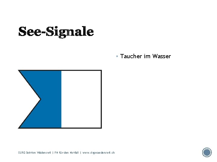 § Taucher im Wasser SLRG Sektion Wädenswil | Fit für den Notfall | www.