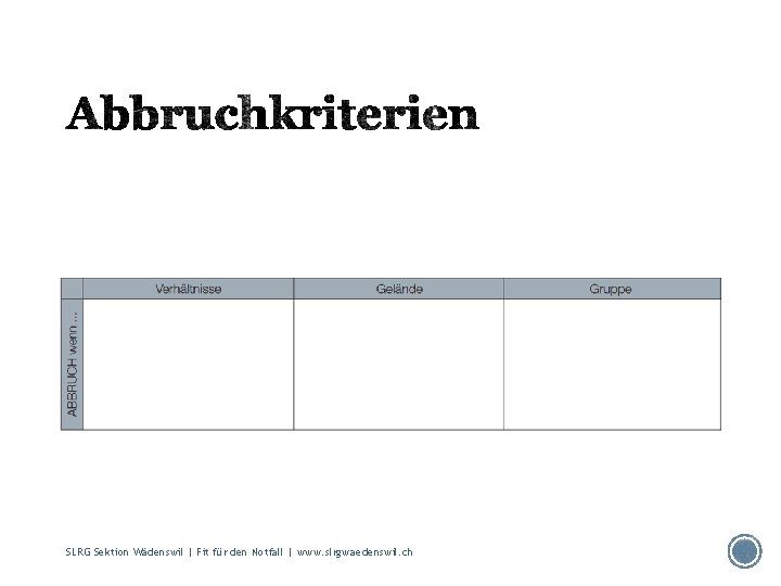 SLRG Sektion Wädenswil | Fit für den Notfall | www. slrgwaedenswil. ch 