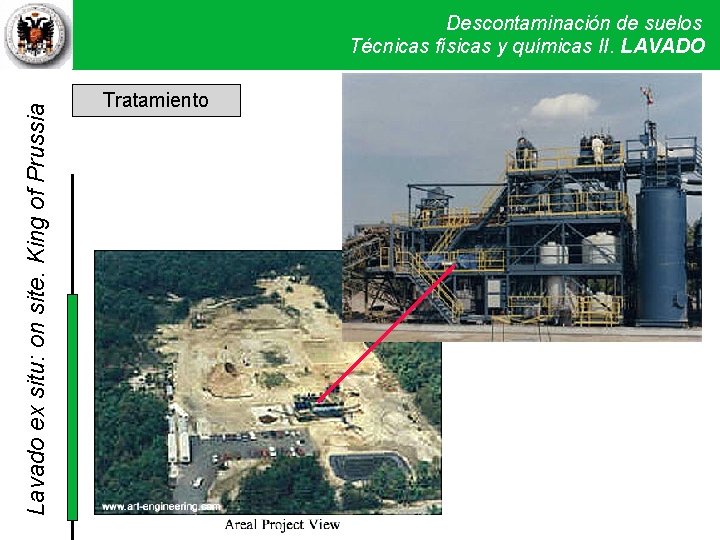 Lavado ex situ: on site. King of Prussia Descontaminación de suelos Técnicas físicas y