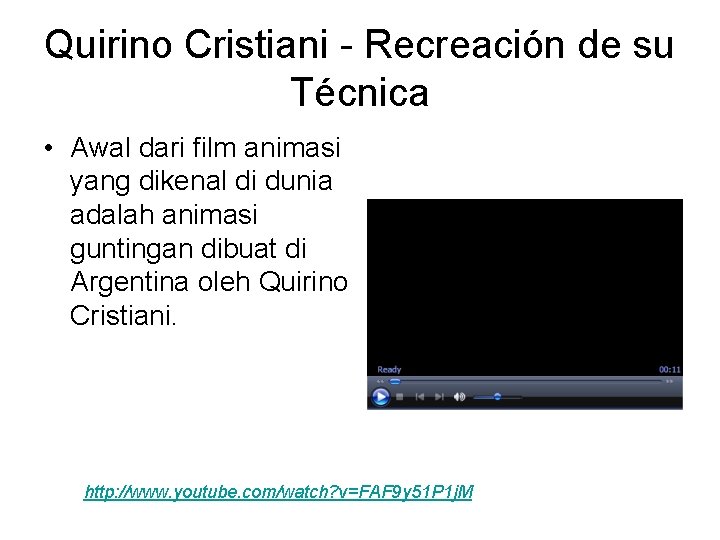 Quirino Cristiani - Recreación de su Técnica • Awal dari film animasi yang dikenal
