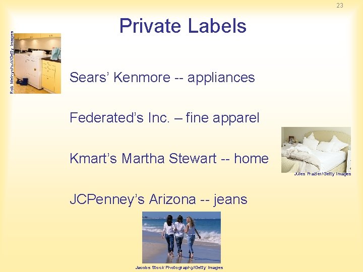 Rob Melnychuk/Getty Images 23 Private Labels Sears’ Kenmore appliances Federated’s Inc. – fine apparel