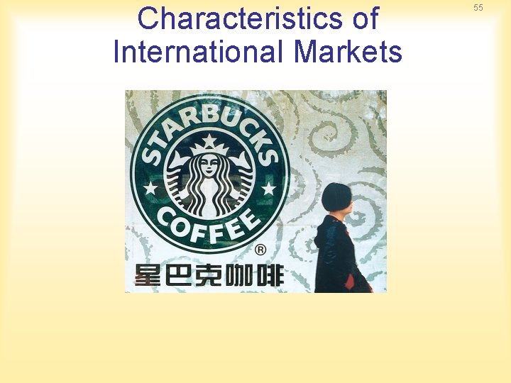 Characteristics of International Markets 5 9 55 
