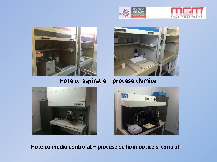 Hote cu aspiratie – procese chimice Hote cu mediu controlat – procese de lipiri