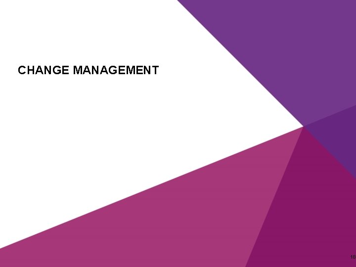 CHANGE MANAGEMENT 18 