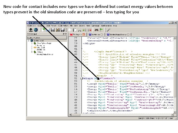 New code for contact includes new types we have defined but contact energy values