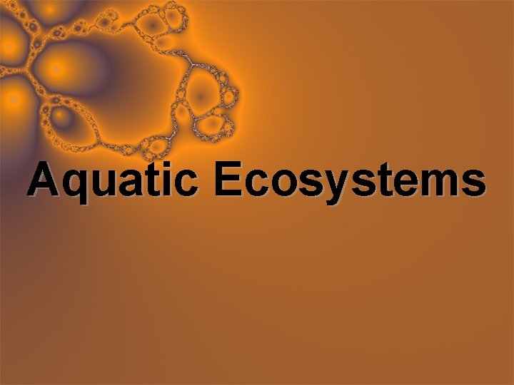 Aquatic Ecosystems 