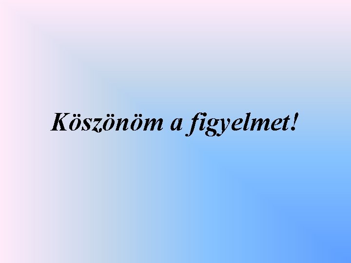 Köszönöm a figyelmet! 