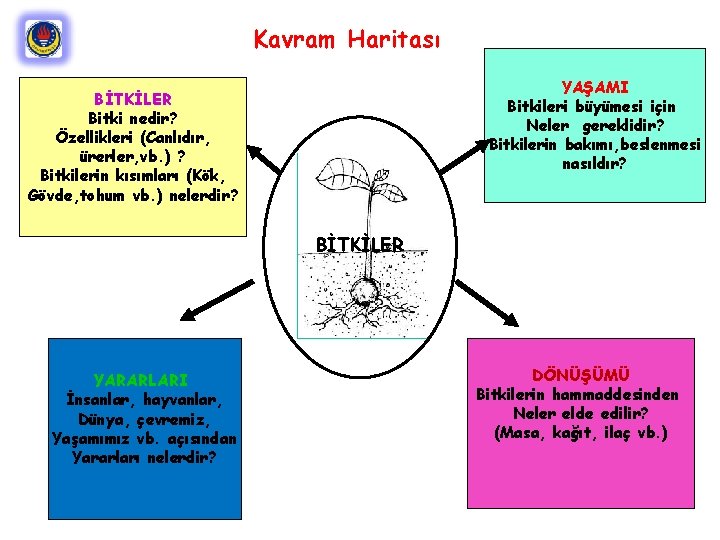 Kavram Haritası YAŞAMI Bitkileri büyümesi için Neler gereklidir? Bitkilerin bakımı, beslenmesi nasıldır? BİTKİLER Bitki