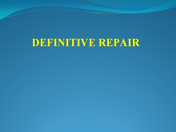 DEFINITIVE REPAIR 