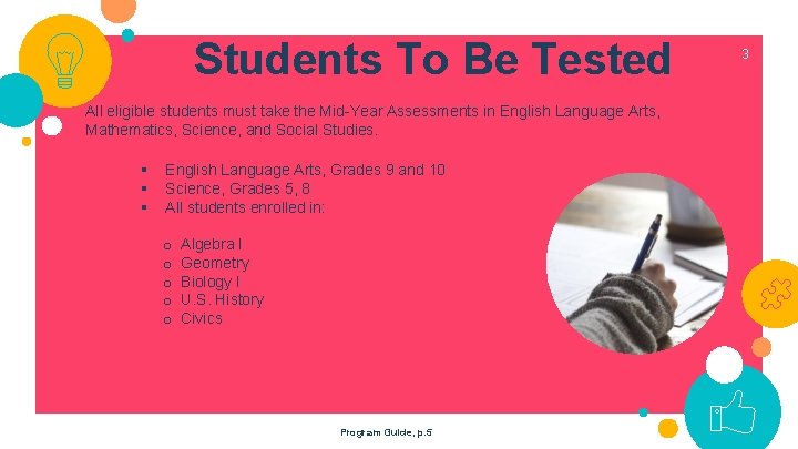 Students To Be Tested All eligible students must take the Mid-Year Assessments in English